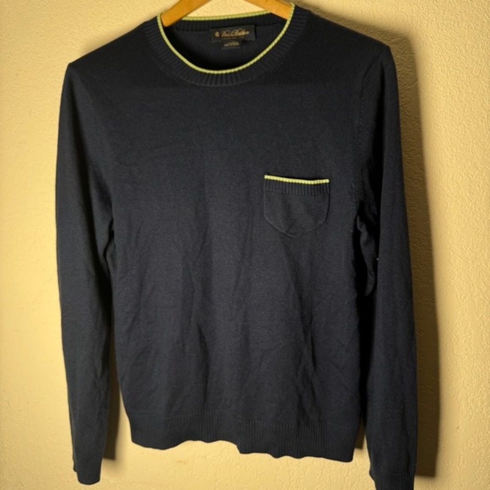 Brooks Brothers womens Sweater Silk Cashmere‎ Crew Neck Pocket Navy Blue